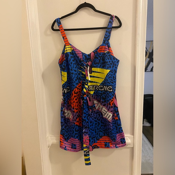 ASOS Blue and Pink Graphic Dress - Picture 1 of 7